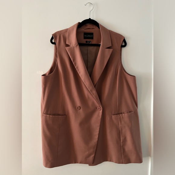 Wildfang Sleeveless Dusty Rose Pink Blazer | New Without Tags - Picture 1 of 3